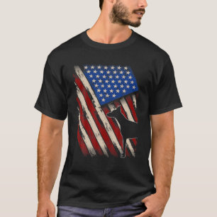 Vintager amerikanischer Flag Retro Doberman Dog 4t T-Shirt