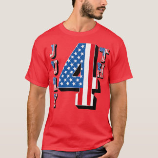 Vintager amerikanischer Flag-Text vom 4. Juli T-Shirt
