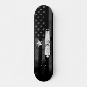 Vintager amerikanischer Flaggen-Star und Cannon-Sk Skateboard