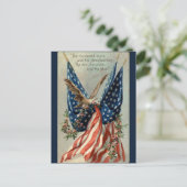 Vintager amerikanischer Flaggenadler und Patriotis Postkarte (Stehend Vorderseite)