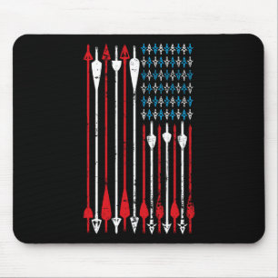 Vintager amerikanischer Flaggenbogen Jagd Mousepad