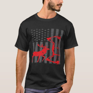 Vintager amerikanischer FlaggenElch Jagd Funny Usa T-Shirt