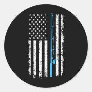 Vintager amerikanischer Flaggenfang Kurzschläfchen Runder Aufkleber