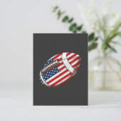 Vintager amerikanischer Flaggenfußballspieler Postkarte (Stehend Vorderseite)