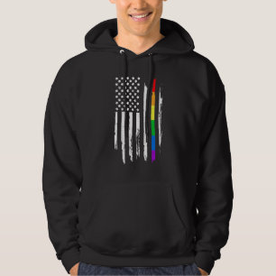 Vintager amerikanischer Flaggenkandidat Pride Gay  Hoodie