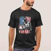 Vintager amerikanischer Flaggenschweißer T-Shirt (Vorderseite)