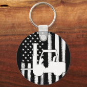 Vintager amerikanischer Flaggenstapler Schlüsselanhänger (Rückseite)