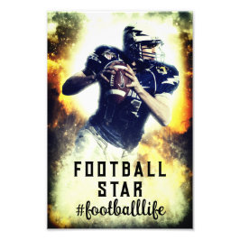 Vintager amerikanischer Fußballspieler Fotodruck