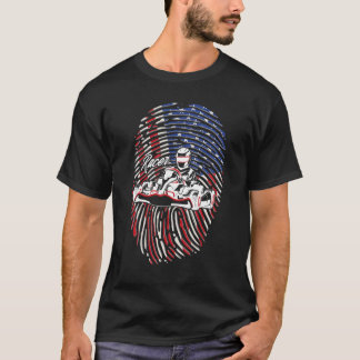 Vintager amerikanischer Go Kart Racing mit US-Flag T-Shirt