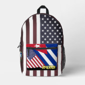 Vintager amerikanischer/kubanischer Rucksack, patr Bedruckter Rucksack (Vorderseite)