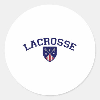 Vintager amerikanischer Lacrosse Runder Aufkleber