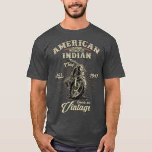 Vintager amerikanischer Motorradinder für Old Bike T-Shirt