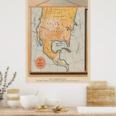 Vintager amerikanischer Onkel Sam Eating Kuba Map Poster (Küche)