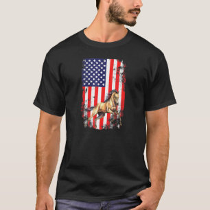 Vintager amerikanischer Pferderennbetrieb 4. JU T-Shirt