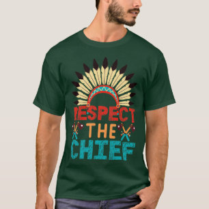 Vintager amerikanischer Stammesführer Feather Head T-Shirt