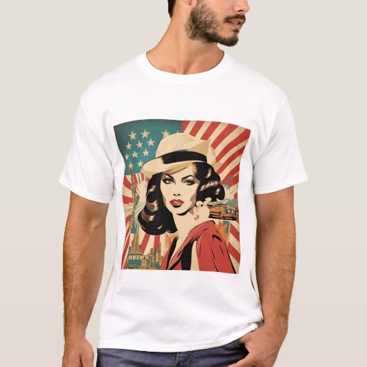 Vintager amerikanischer T - Shirt (Vorderseite)