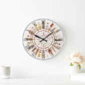 Vintager amerikanischer Ureinwohner Große Wanduhr (Zuhause)