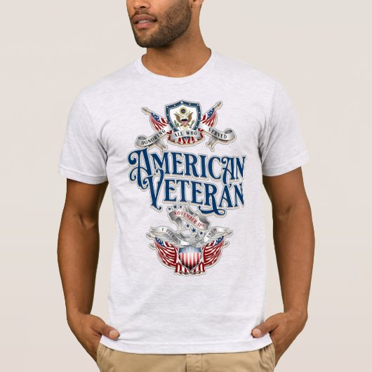 Vintager amerikanischer Veteran T-Shirt (Vorderseite)