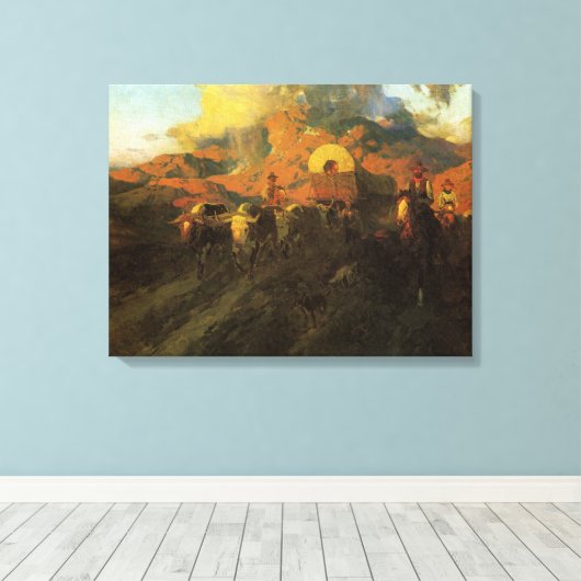 Vintager amerikanischer Westen, Overland Trail von Leinwanddruck (Insitu (Holzboden))