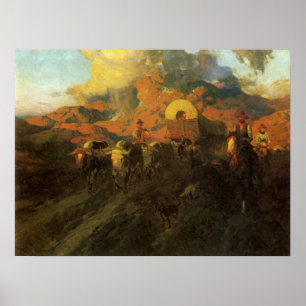 Vintager amerikanischer Westen, Overland Trail von Poster