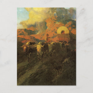 Vintager amerikanischer Westen, Overland Trail von Postkarte