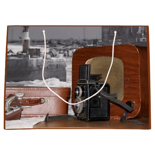 Vintager analoger Kamerakorder Große Geschenktüte (Vorderseite)