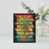 Vintager Ananas-Schädel Postkarte (Stehend Vorderseite)