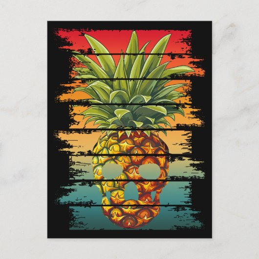 Vintager Ananas-Schädel Postkarte (Vorderseite)