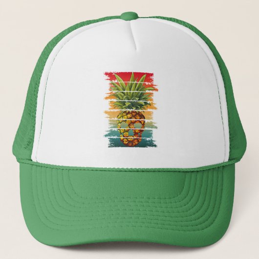Vintager Ananas-Schädel Truckerkappe (Vorderseite)