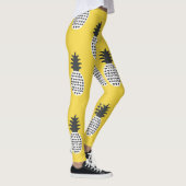 Vintager Ananas Spaß Nahtlose Illustration Leggings (Rechts)