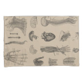 Vintager Anatomie-Druck Kissenbezug (Vorderseite-Rechts)