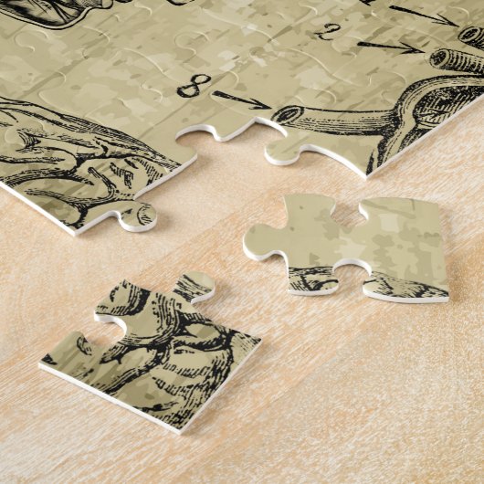 Vintager Anatomie Puzzle (Seite)