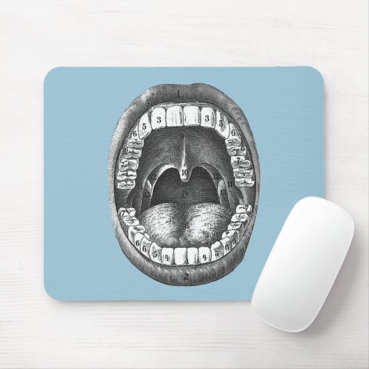 Vintager anatomischer Mund Mousepad (Mit Mouse)