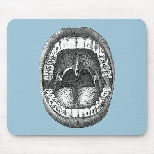 Vintager anatomischer Mund Mousepad (Vorne)