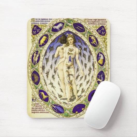 Vintager anatomischer Zodiakmann Mousepad (Mit Mouse)