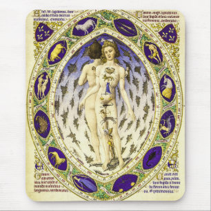 Vintager anatomischer Zodiakmann Mousepad