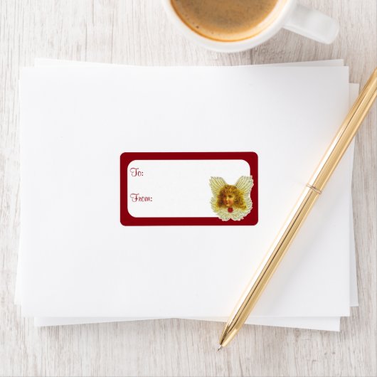 Vintager Angel Adressaufkleber (Insitu)