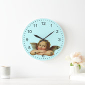 Vintager Angel Große Wanduhr (Zuhause)