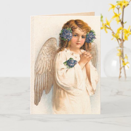 Vintager Angel Karte (Gelbe Blume)