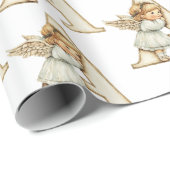 Vintager Angel Letter A Christmas Geschenkpapier (Rolleneckpunkt)