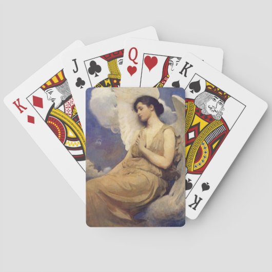 Vintager Angel mit Flügelgeflecht Spielkarten (Rückseite)
