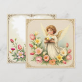 Vintager Angel Ostern Grußkarte Feiertagskarte (Vorne/Hinten)