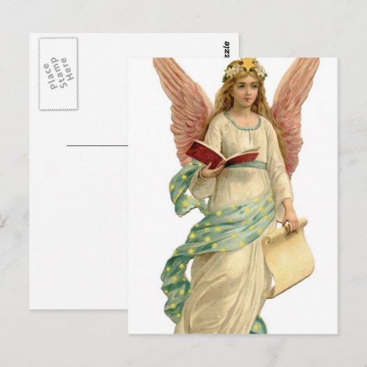 Vintager Angel Postkarte (Vorne/Hinten)