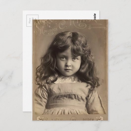 Vintager Angel Postkarte (Vorne/Hinten)