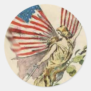 Vintager Angel Runder Aufkleber