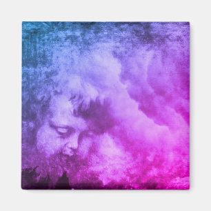 Vintager Angel & Stormy Heaven Sky (Kunstmagnet) Magnet