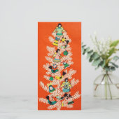 Vintager Angel Weihnachtsbaum Feiertagskarte (Stehend Vorderseite)
