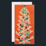 Vintager Angel Weihnachtsbaum Feiertagskarte<br><div class="desc">Vintage Engel Weihnachtsbaumkarte.</div>