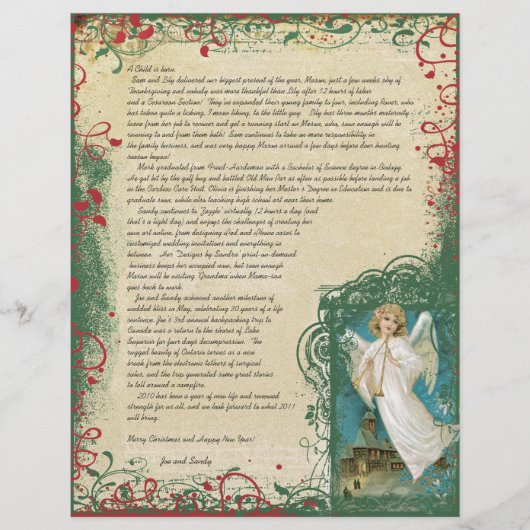 Vintager Angel-Weihnachtsbrief (Vorderseite)