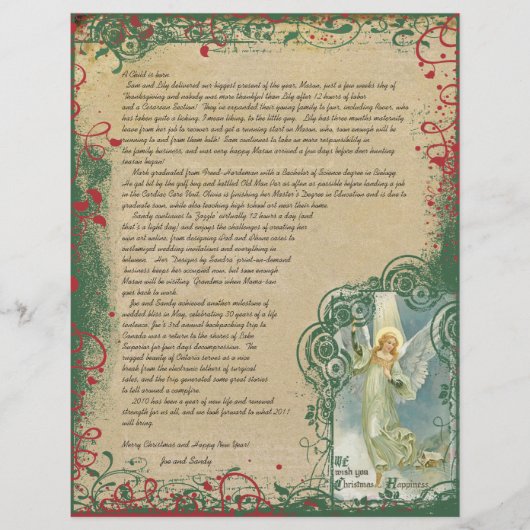 Vintager Angel-Weihnachtsbrief (Vorderseite)